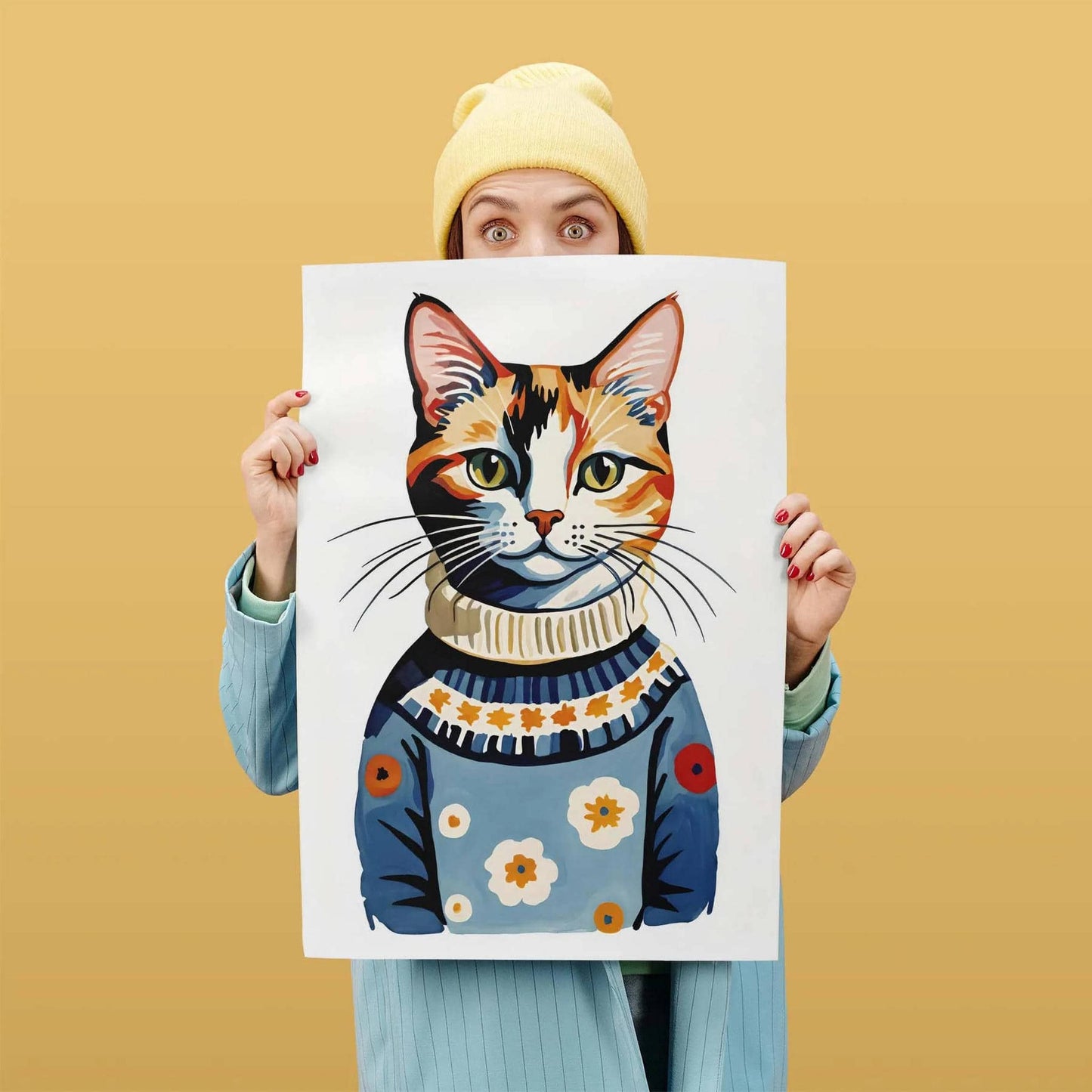 Winter Whimsy Feline Art