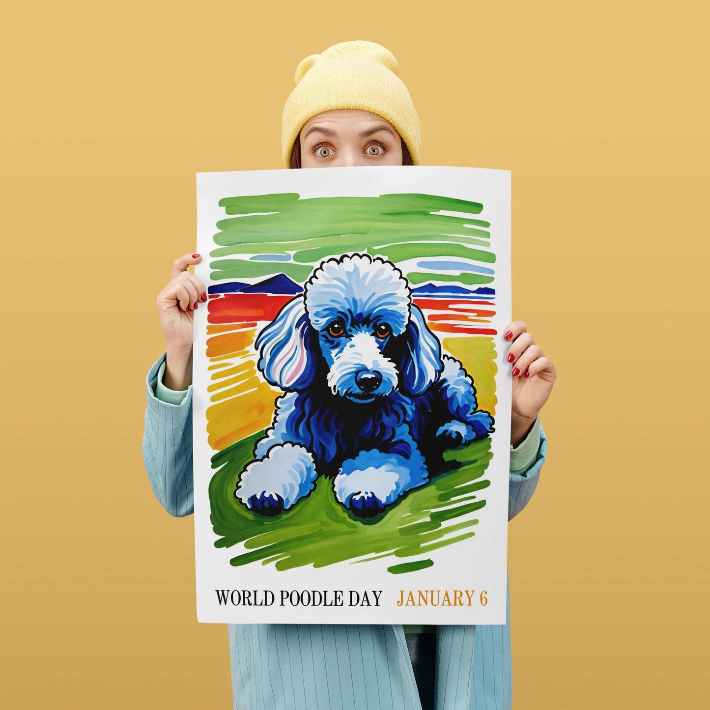 World Poodle Day Watercolor Poster