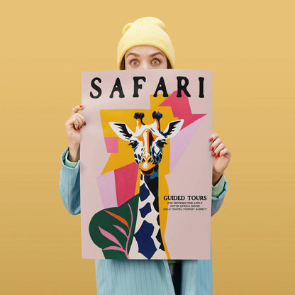Safari Trip - Giraffe Colorful Poster