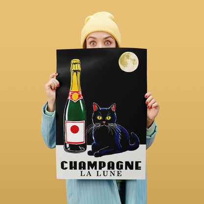 Champagne La Lune Art Print