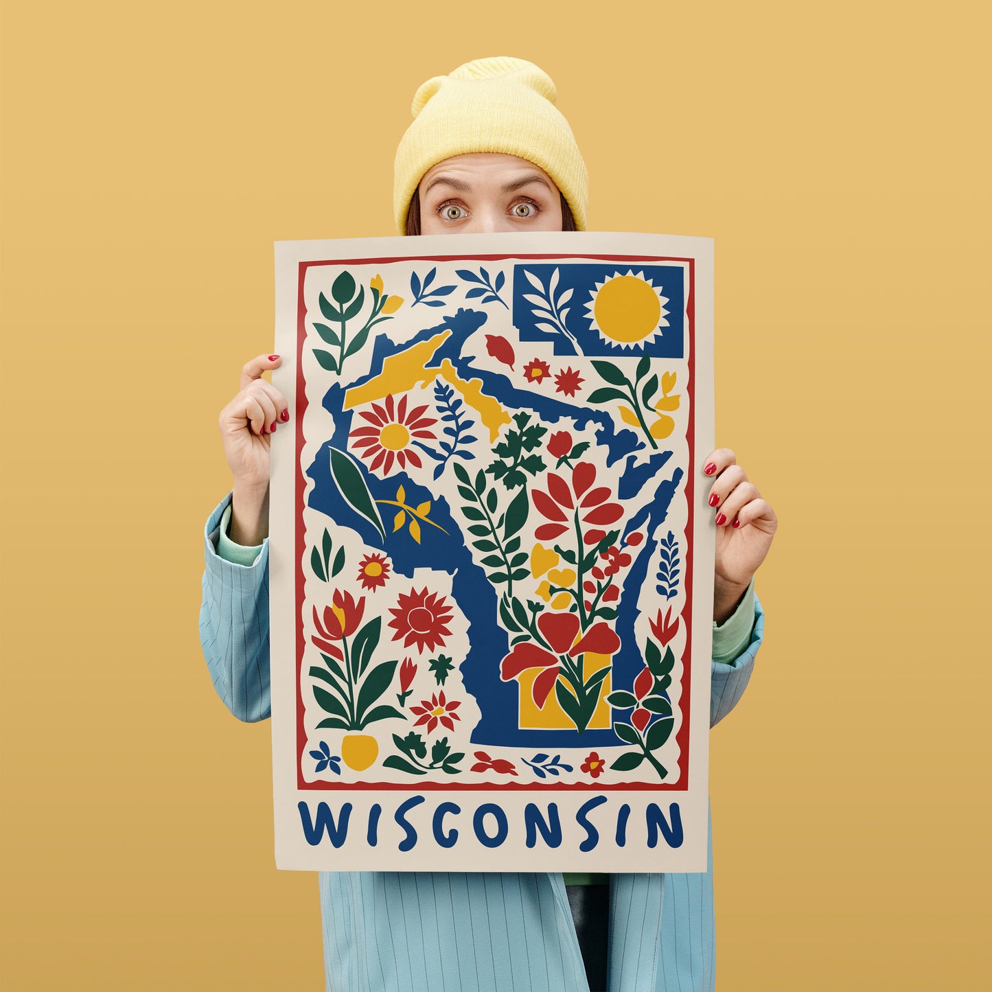 Wisconsin Retro Travel Poster