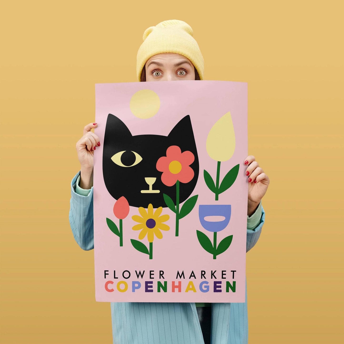 Flower Market Copenhagen Colorful Poster