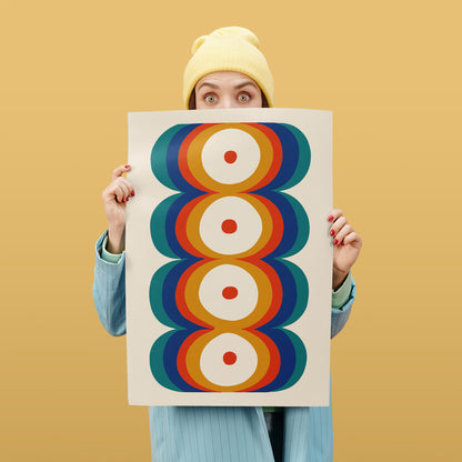 Retro 60s Abstract Shape Poster