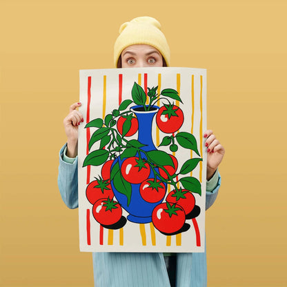 Tomato Vine Vase Art Print