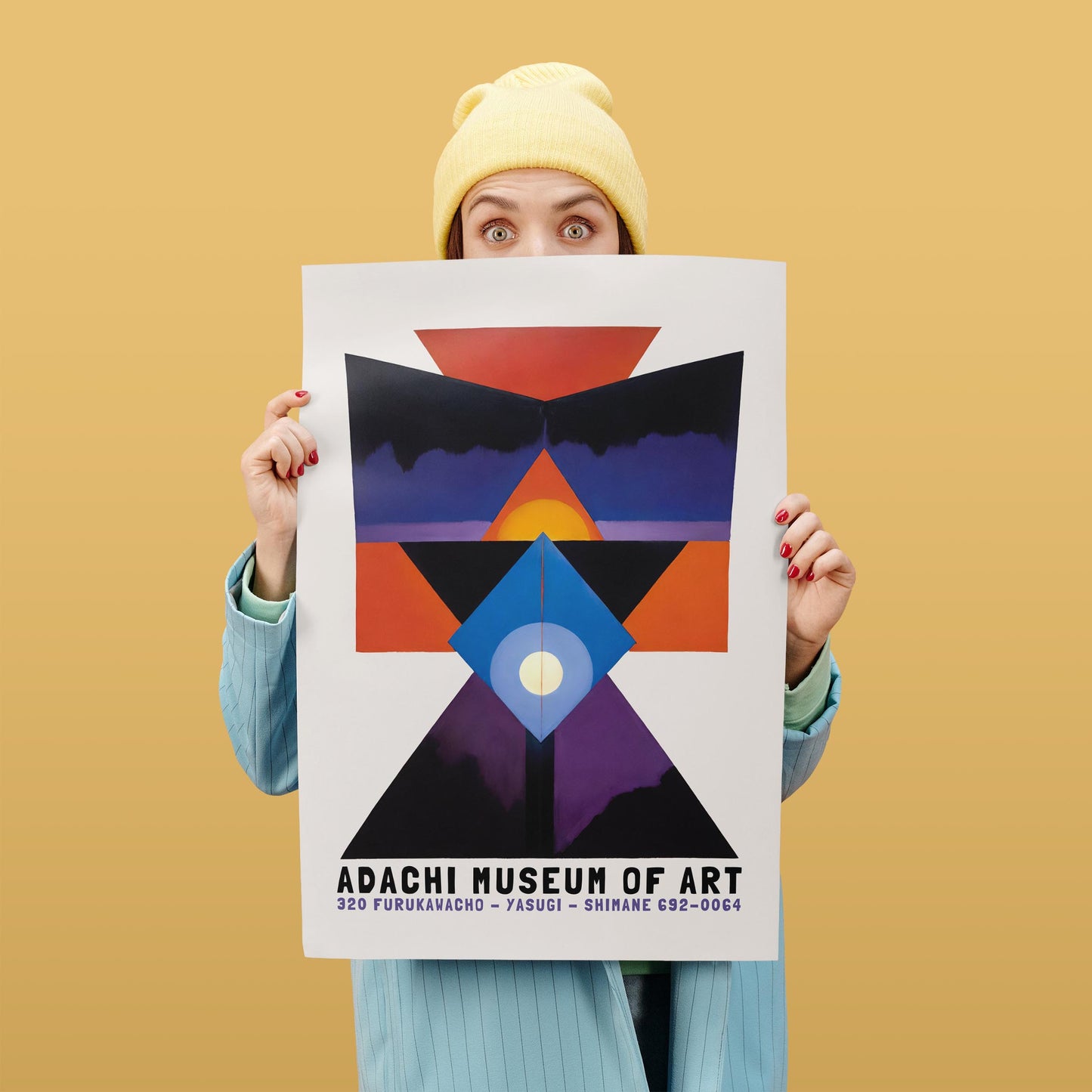 Adachi Geometric Sunset Poster