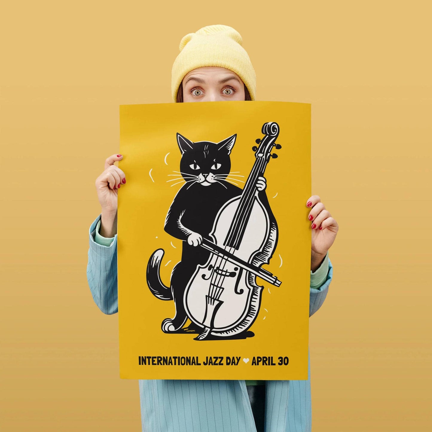 International Jazz Day Cute Cat Poster