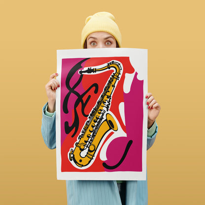 Saxophone Vintage Wall Art Print