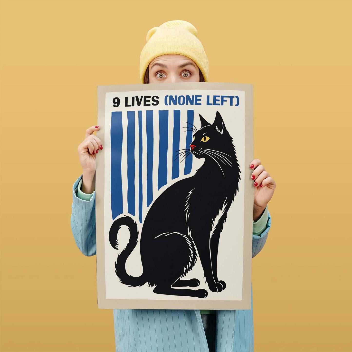 Nine Lives Cat Poster Print