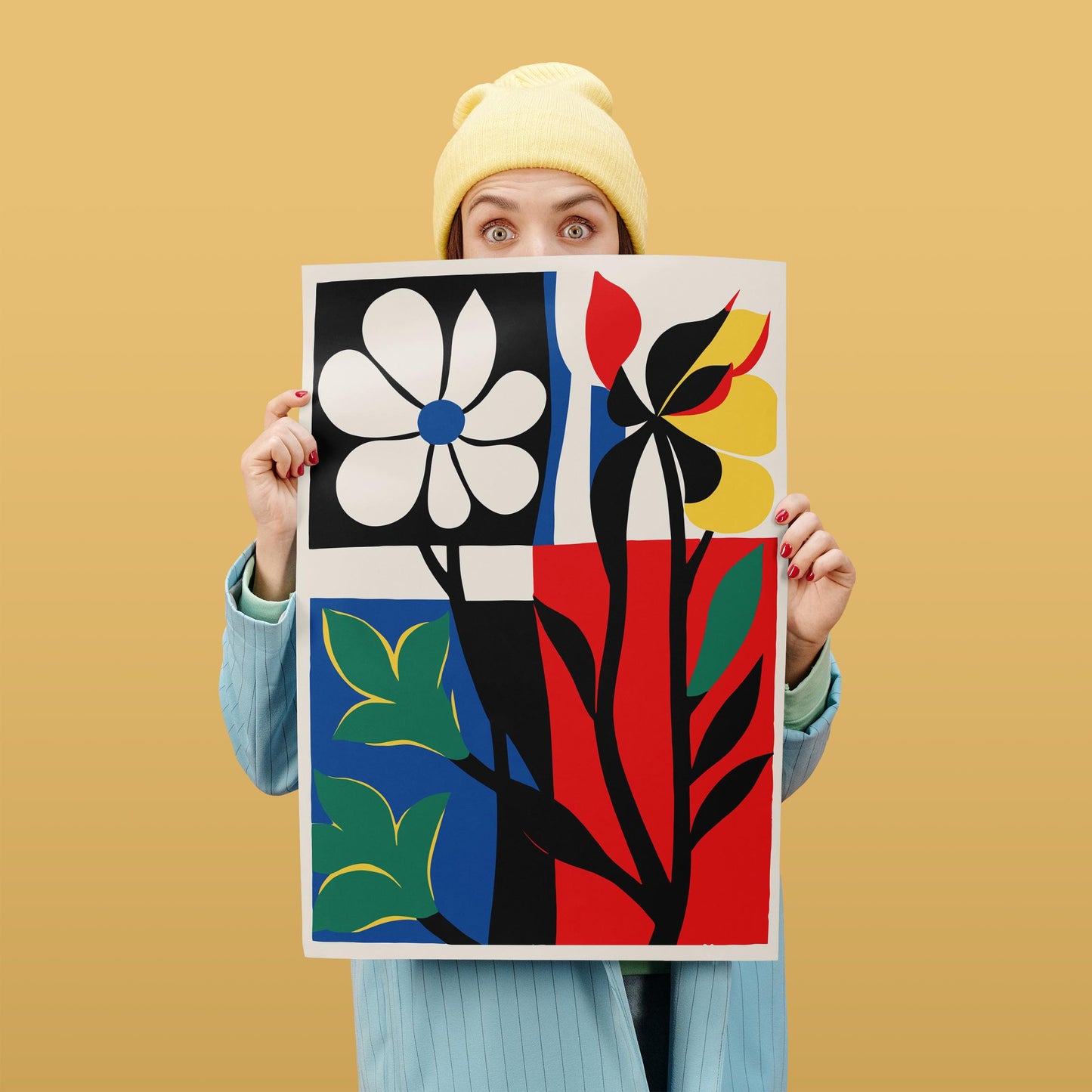 Abstract Floral Quadrants Wall Art