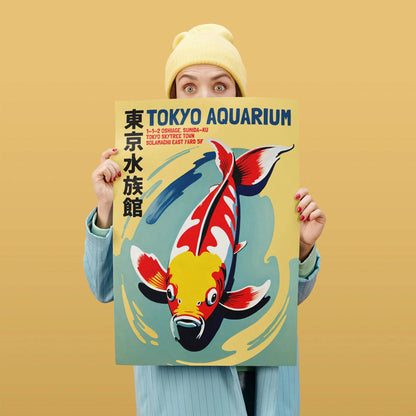 Tokyo Aquarium Japanese Koi Fish Poster