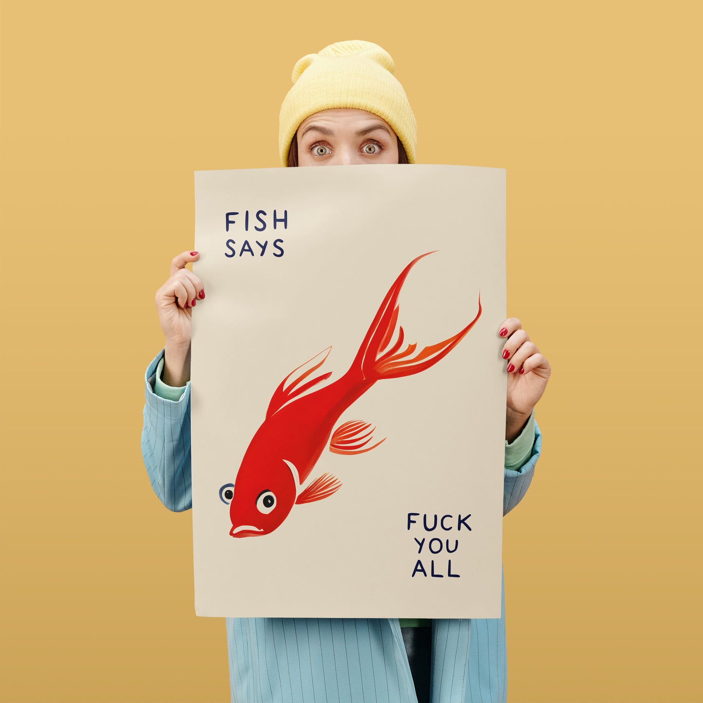 Funny Angry Fish Poster