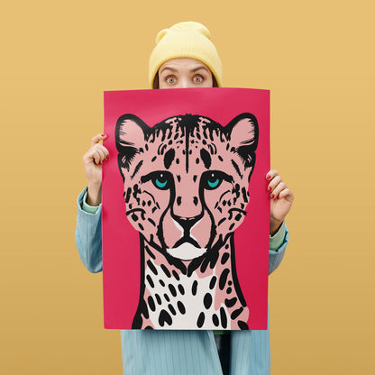 Cute Pink Panther Jungle Cat Art Print