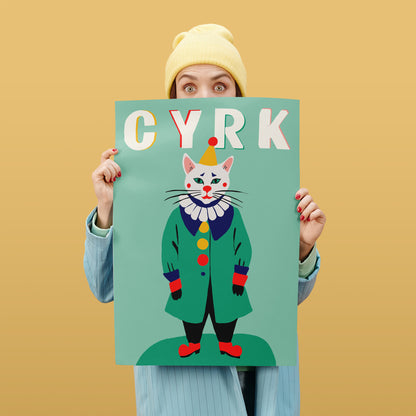 CYRK Polish Circus Green Vintage Poster