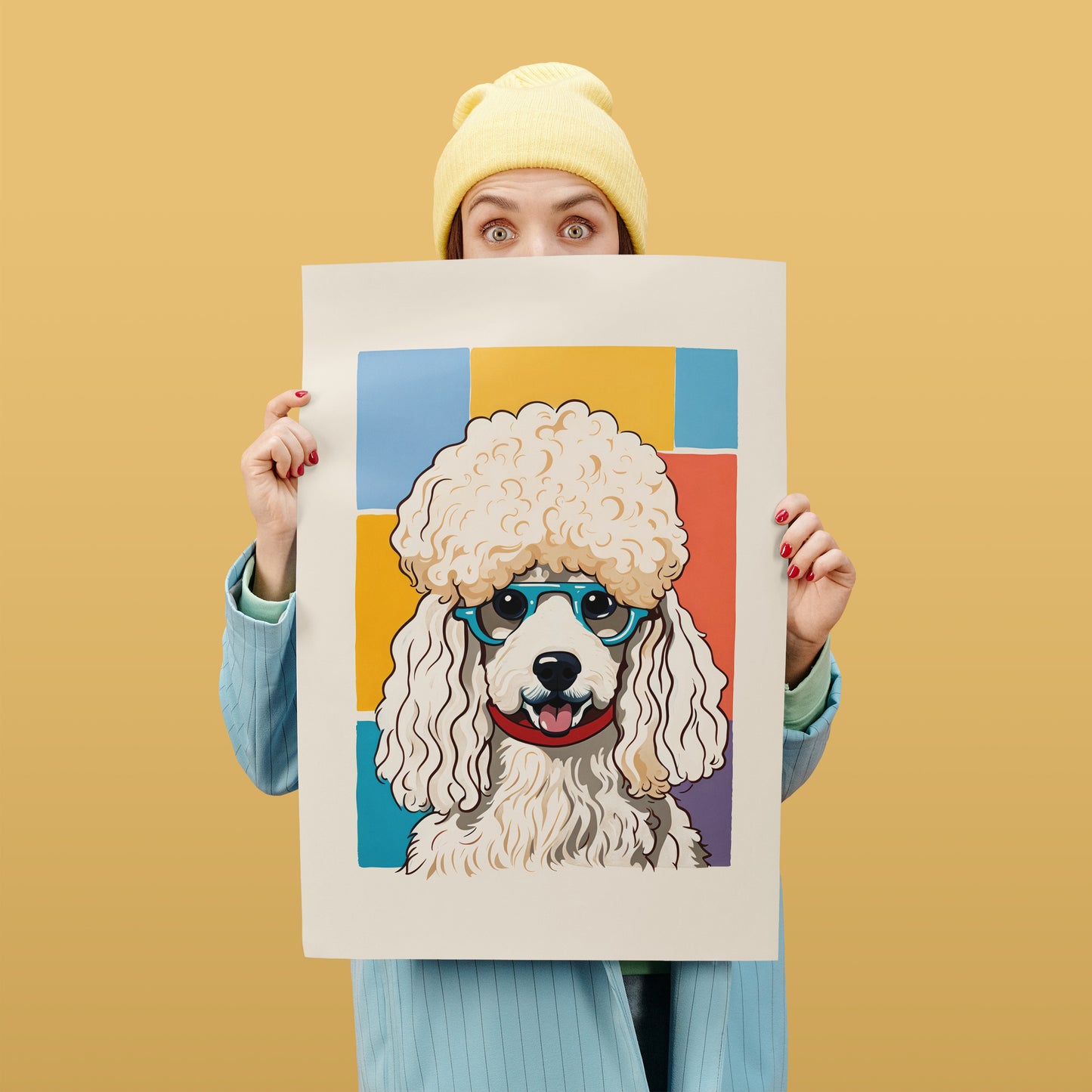 Noodle Poodle Dog Portrait Poster