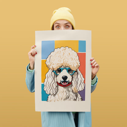 Noodle Poodle Dog Portrait Poster