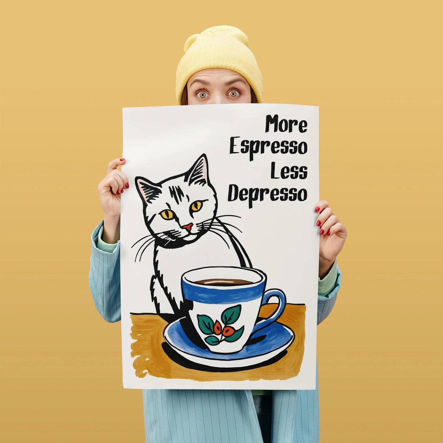 More Espresso Less Depresso Art Print