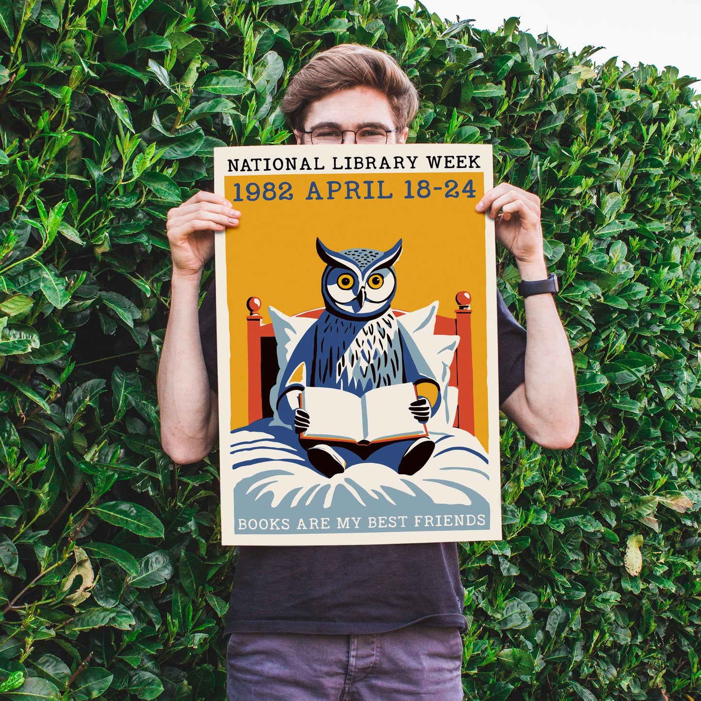 Owl Reading Poster