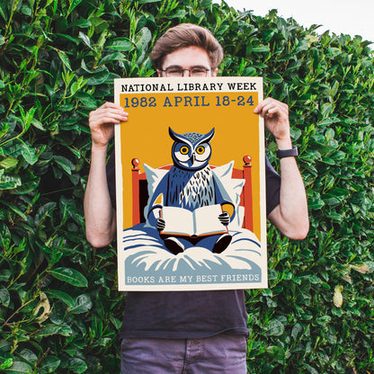 Owl Reading Poster