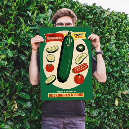 Organic Cocumbers USA - Retro Poster