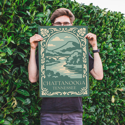 Chattanooga Tennessee Travel Green Poster