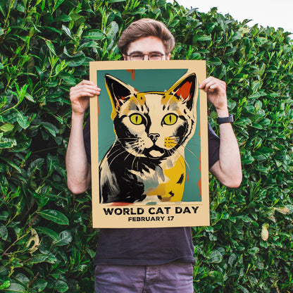 World Cat Day Vintage Print