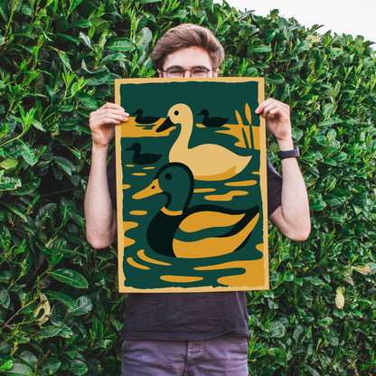 Golden Duck Pond Print
