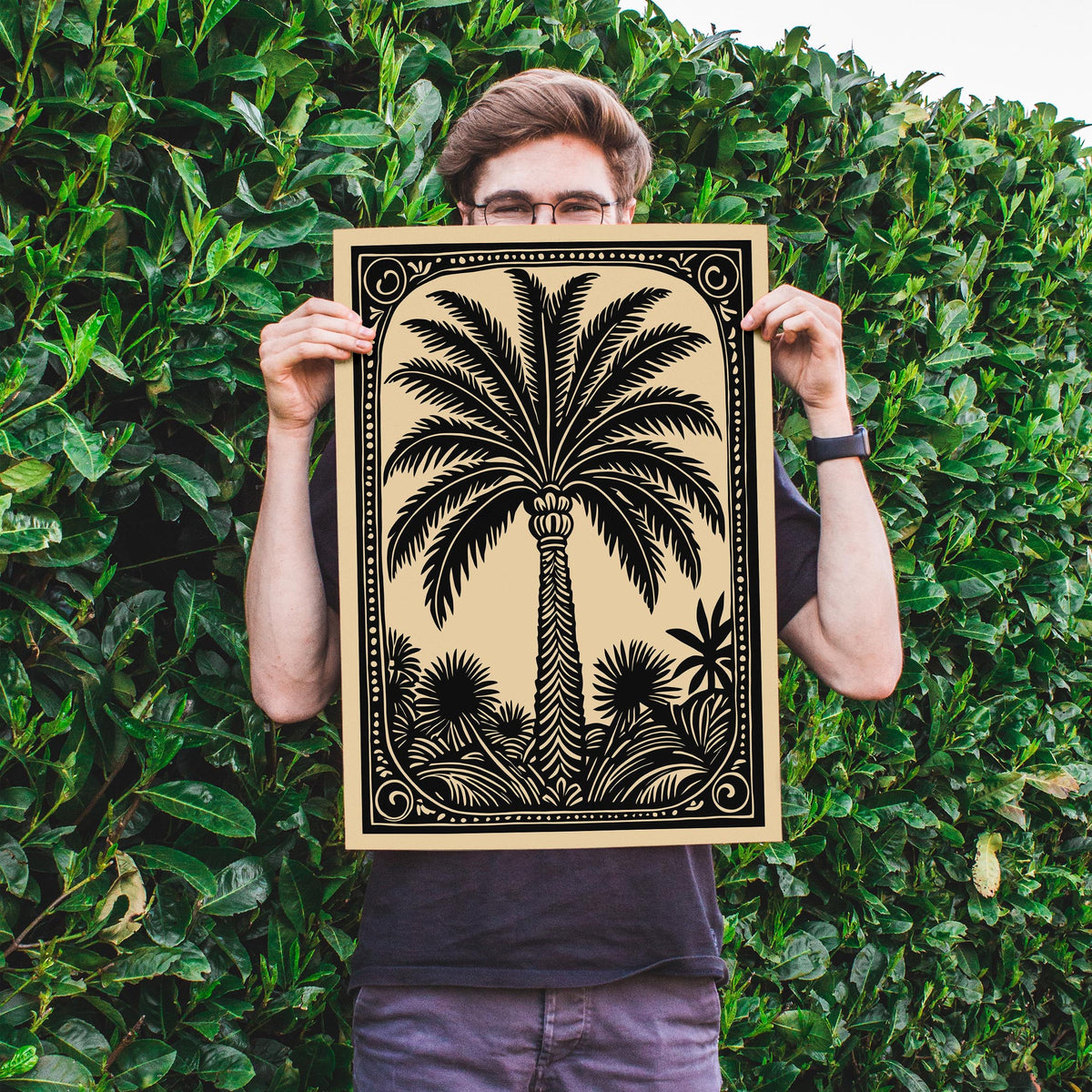 Black Palm Wall Art Print