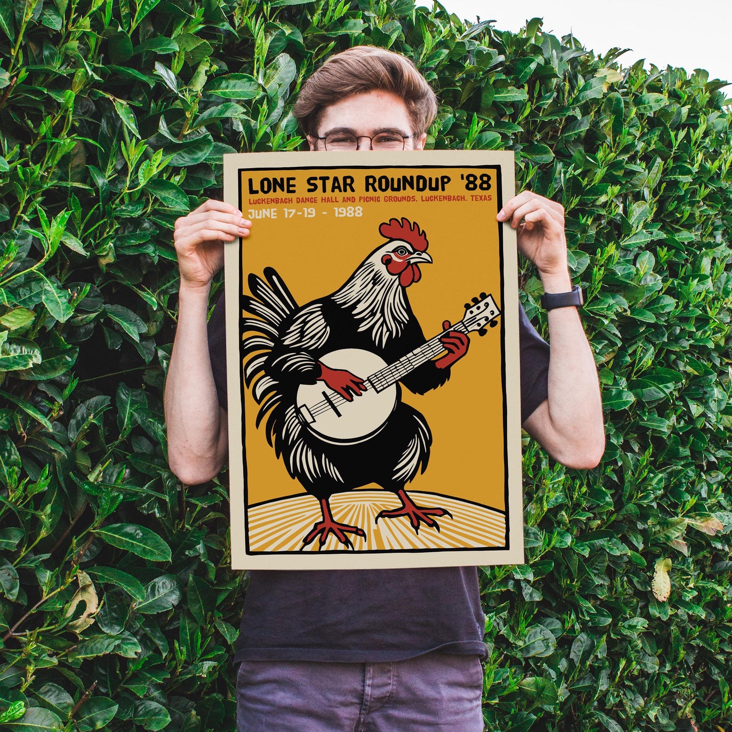 Lone Star Roundup Rooster Poster Print
