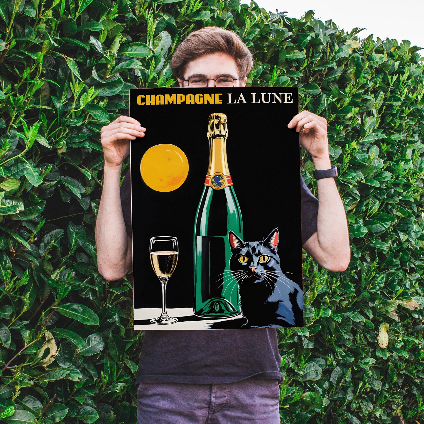 Moonlight Champagne Art Print