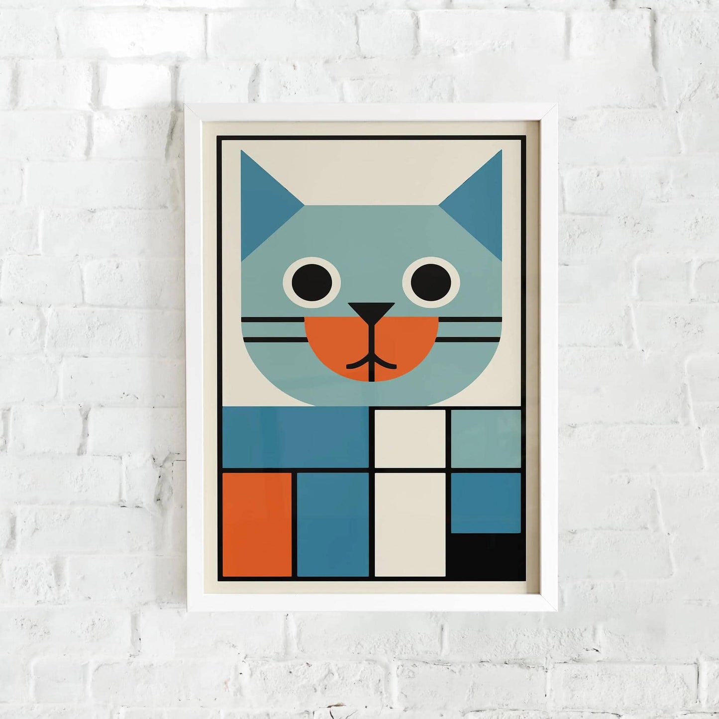 Bauhaus Style Cat Wall Art – Modern Home Decor