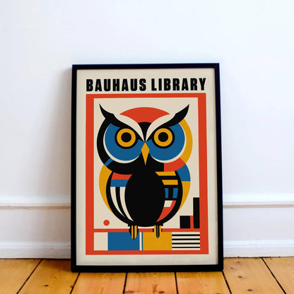 Bauhaus Library - Retro Owl Poster