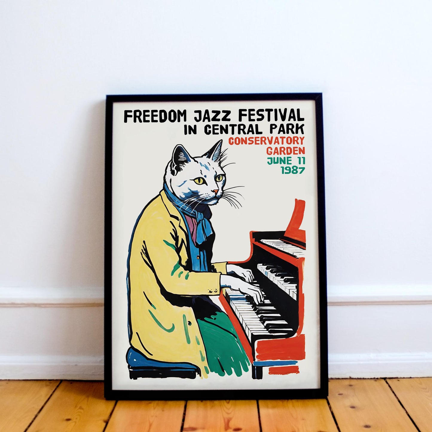 Jazz Festival Cat Poster