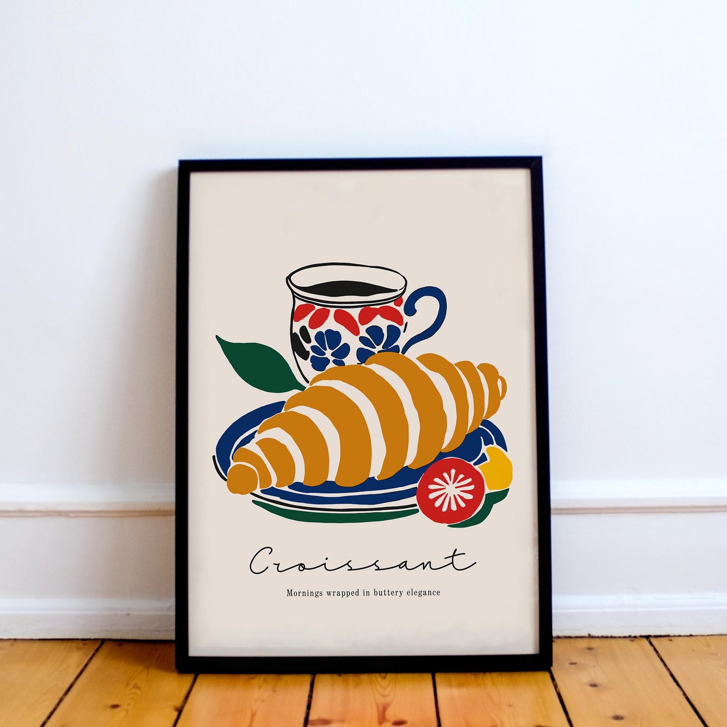 Croissant and Coffee Art Print