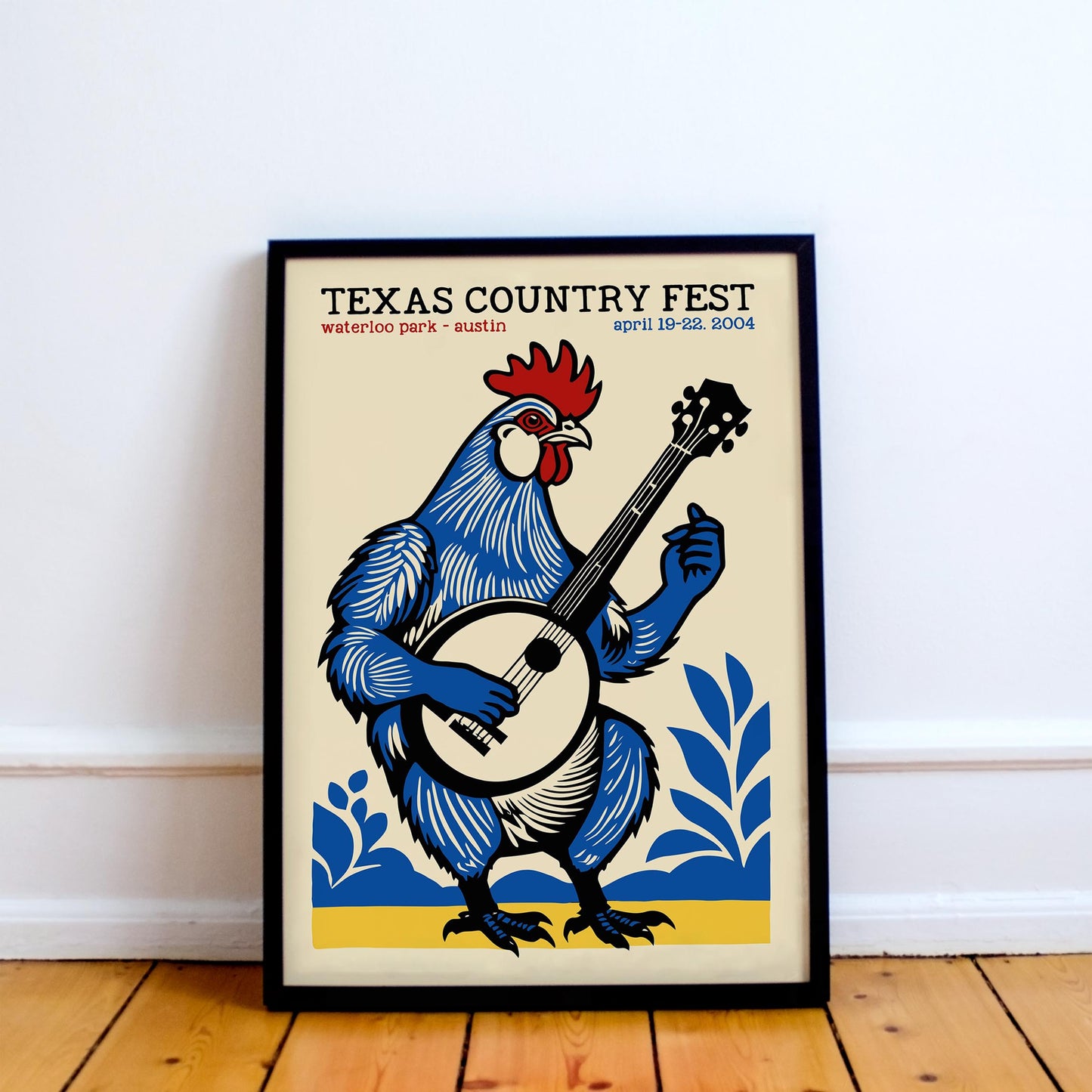 Texas Country Fest Rooster Poster Print