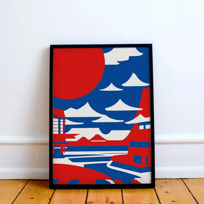 Geometric Japan Landscape Poster - HypeSheriff