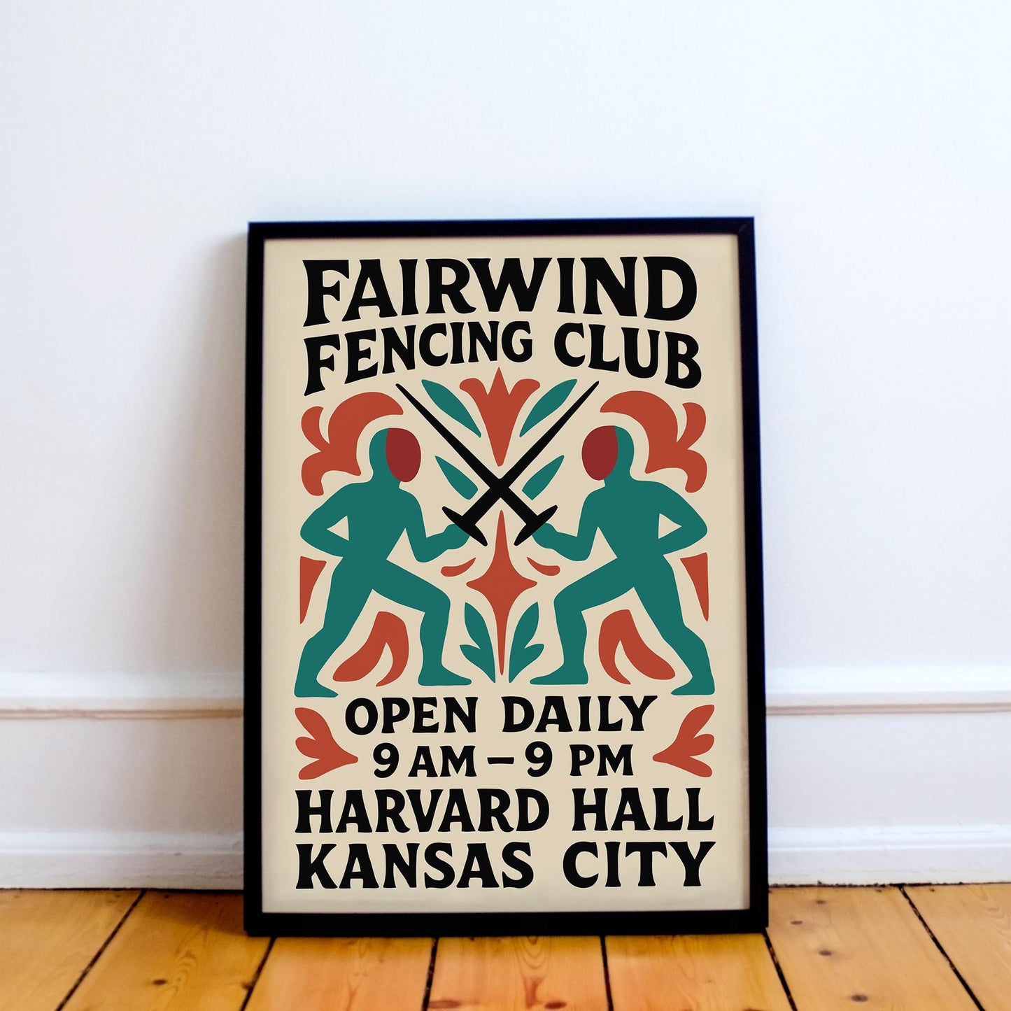 Fencing Club Vintage Poster
