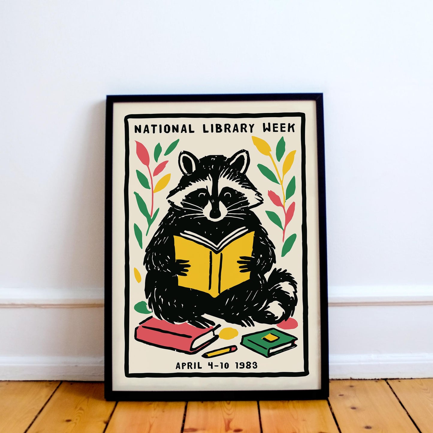 Raccoon Reader Poster
