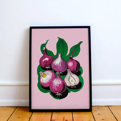 Retro Onions Wall Art Print