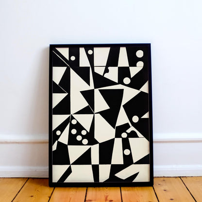 Black and White Geometric Wall Art