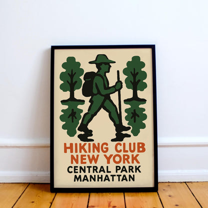 Vintage Hiking Club Central Park Wall Art