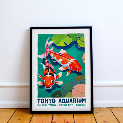 Tokyo Aquarium Koi Fish Poster Print