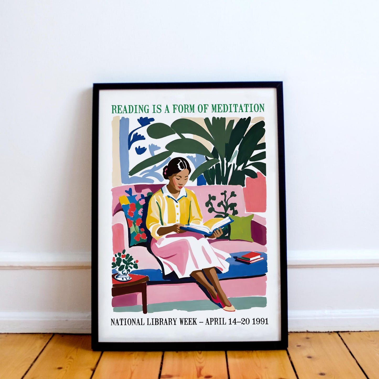 Reading Meditation Library Week Art Print