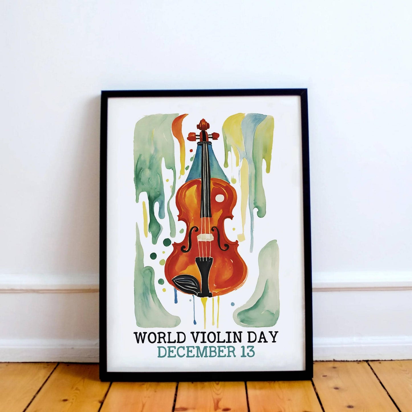 World Violin Day Retro Poster