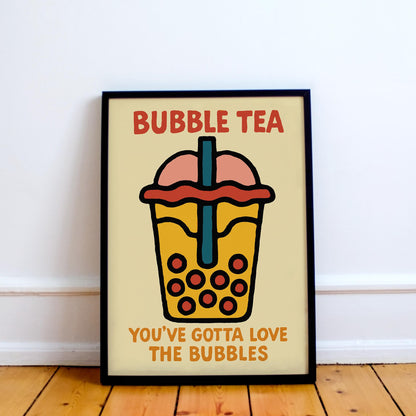 Cute Bubble Tea Wall Art