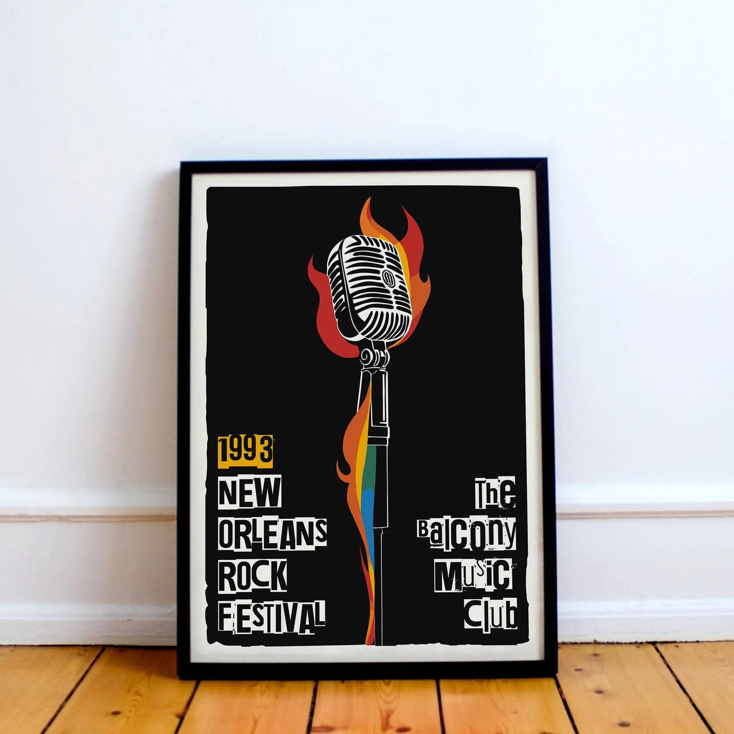 New Orleans 1993 Rock Festival Retro Poster