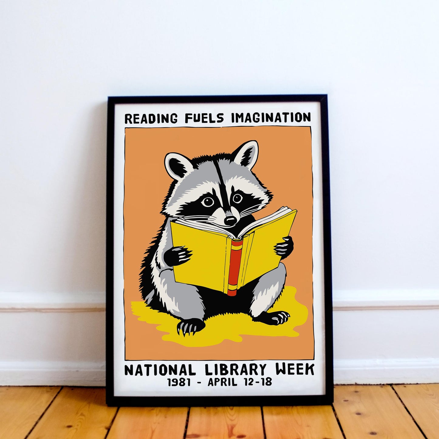 National Library Week Raccoon Poster