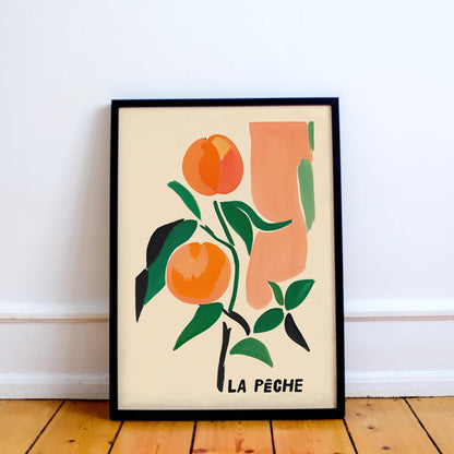 La Peche Peach Botanical Art Print