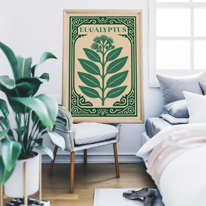 Eucalyptus Green Poster - Nature Rococo Revival Print