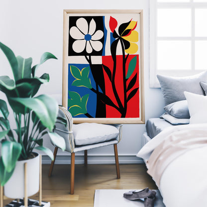 Abstract Floral Quadrants Wall Art