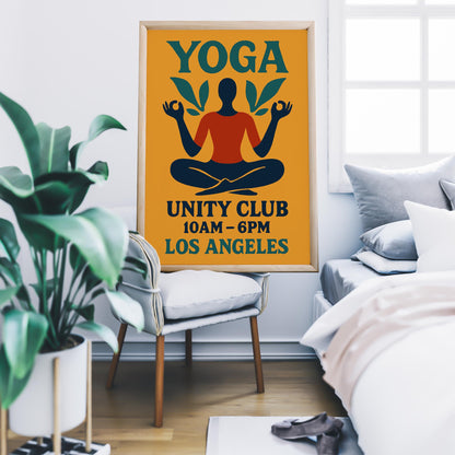 Retro Yoga Club Poster